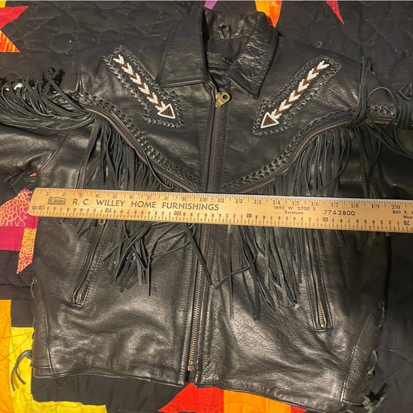 Unik Premium Leather Fringe Colorado Motorcycle Biker Jacket Coat Women’s Small - Picture 10 of 11